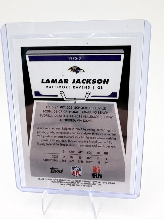 2025 Topps Chrome #1975-3 Lamar Jackson 1975 Topps