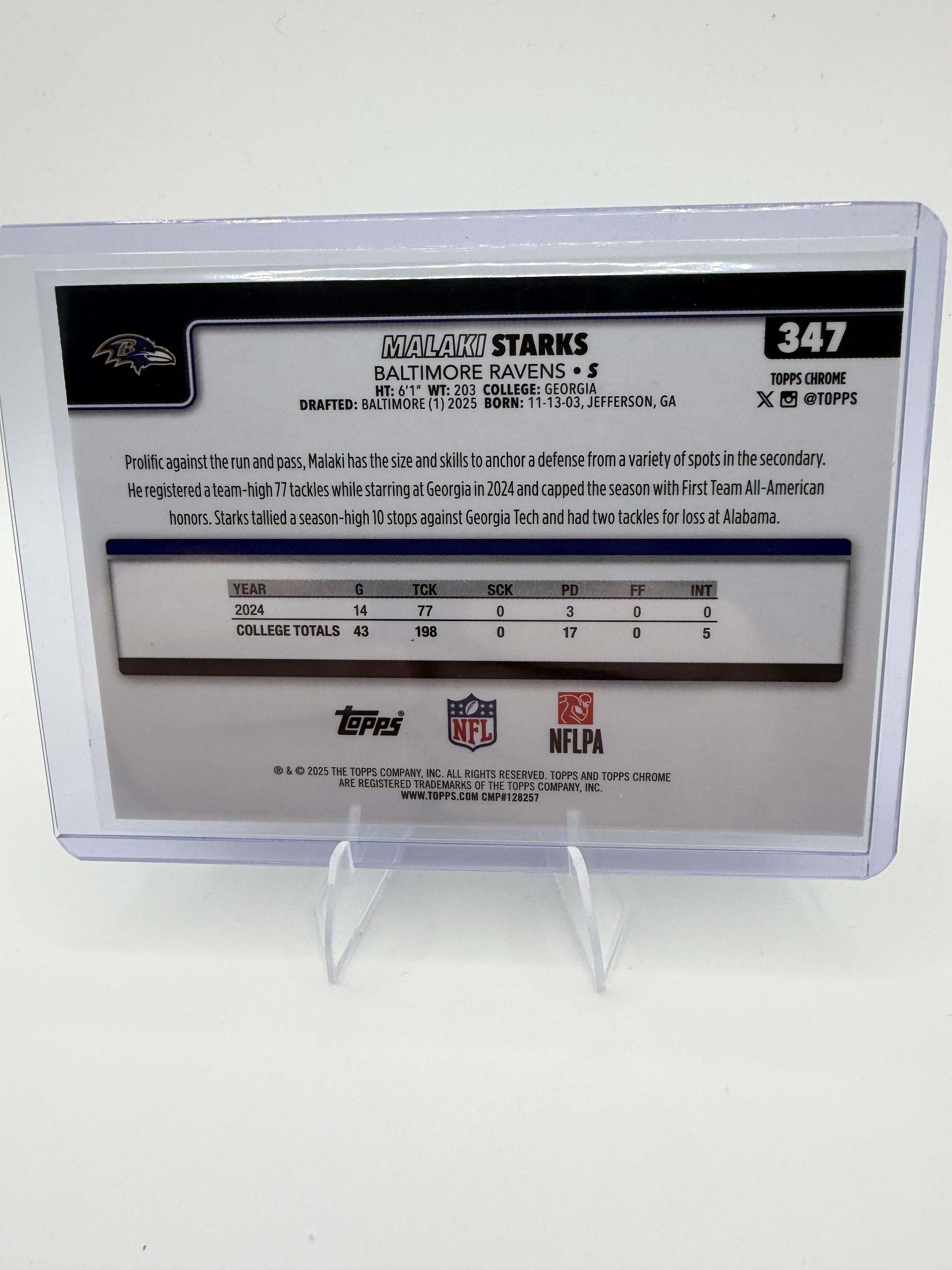 2025 Topps Chrome #347 Malaki Starks