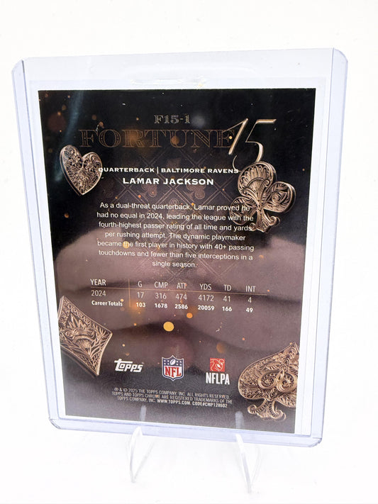 2025 Topps Chrome #F15-1 Lamar Jackson Fortune 15