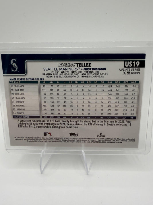 2025 Topps Update Rowdy Tellez Rainbow Foil #US19 Seattle Mariners Parallel