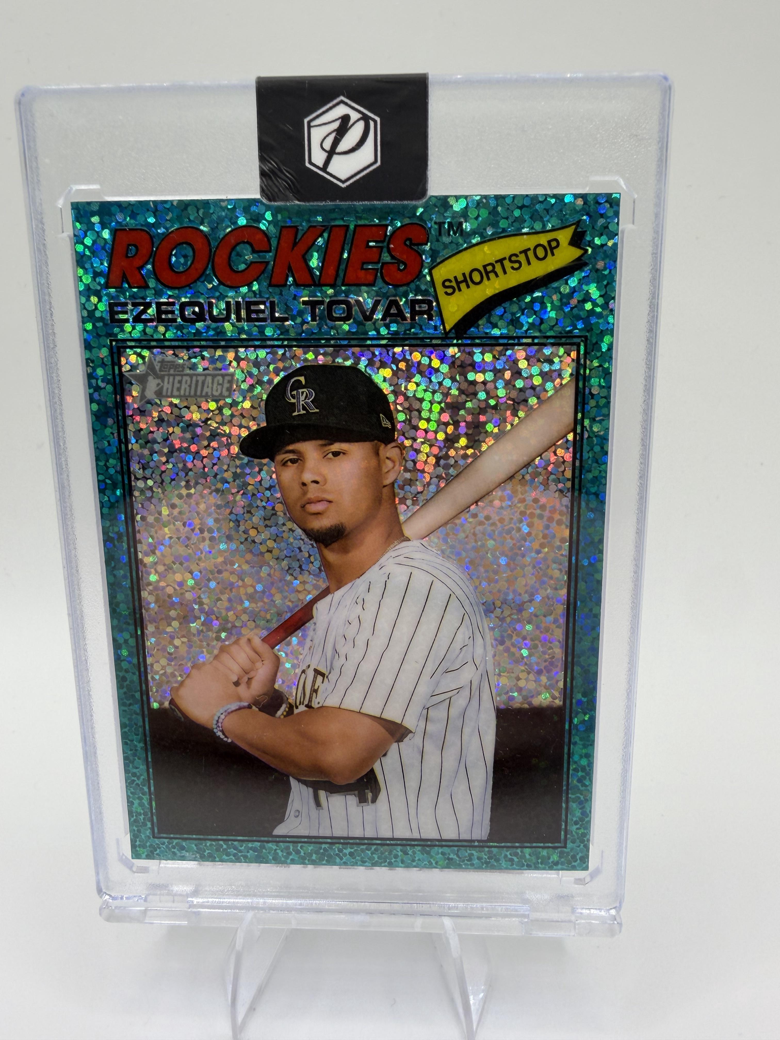 2026 Topps Heritage #179 Ezequiel Tovar Chrome Light Blue Sparkle Refractors