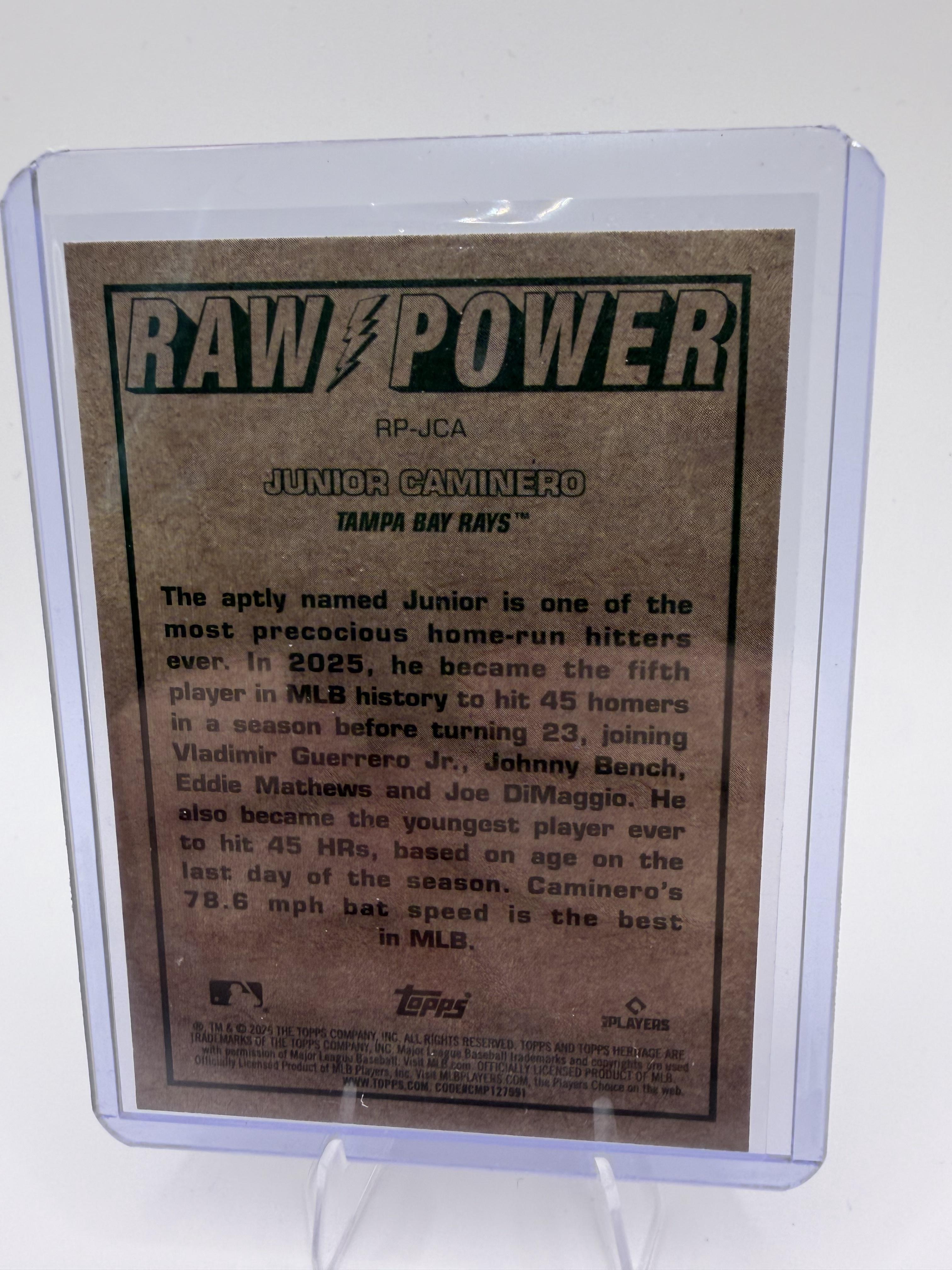 2026 Topps Heritage #RP-JCA Junior Caminero Raw Power