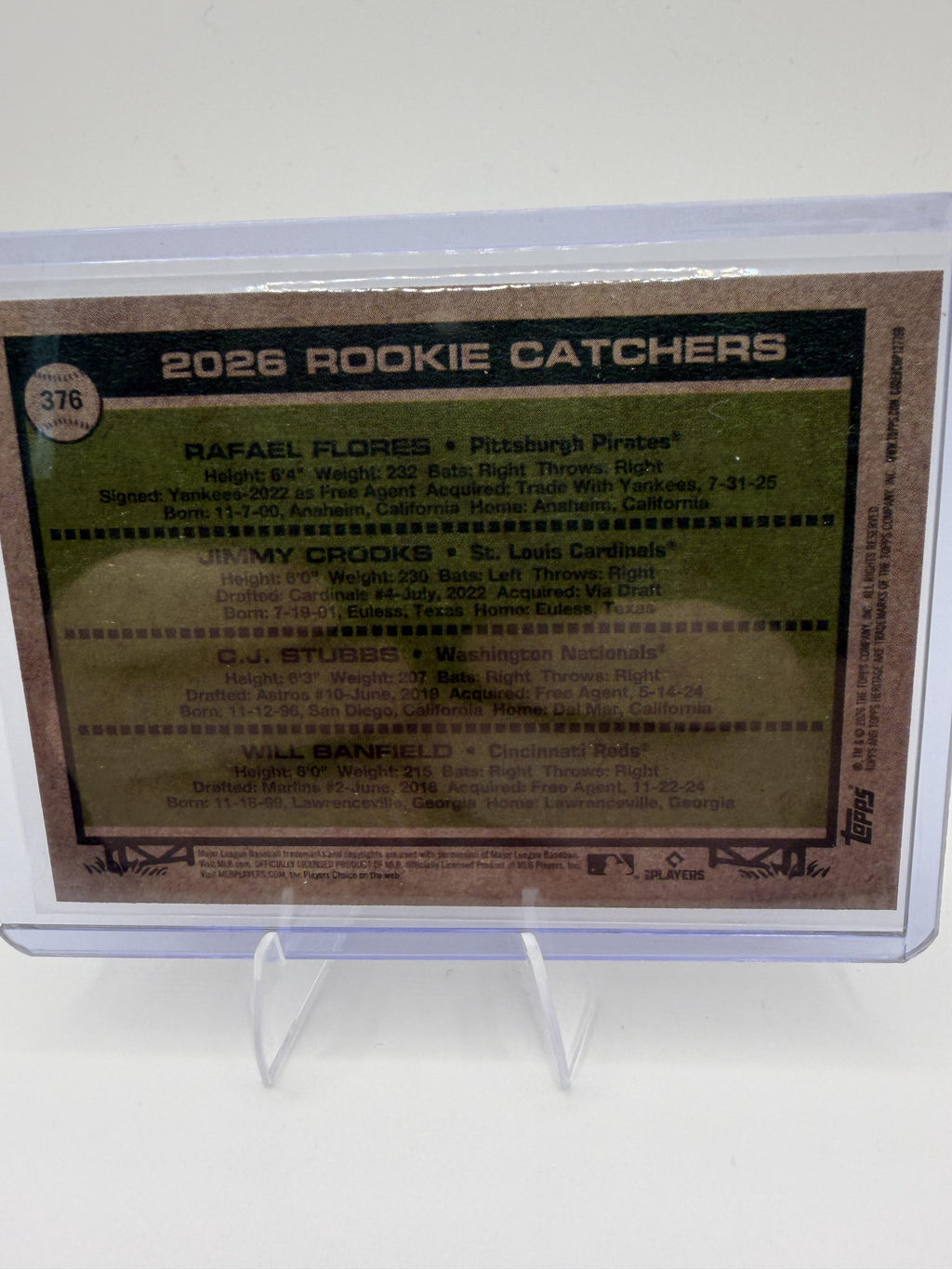 2026 Topps Heritage #376 2026 Rookie Catchers Chrome