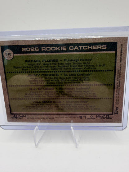 2026 Topps Heritage #376 2026 Rookie Catchers Chrome