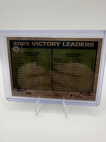 2026 Topps Heritage #5 2025 Victory Leaders Gloss