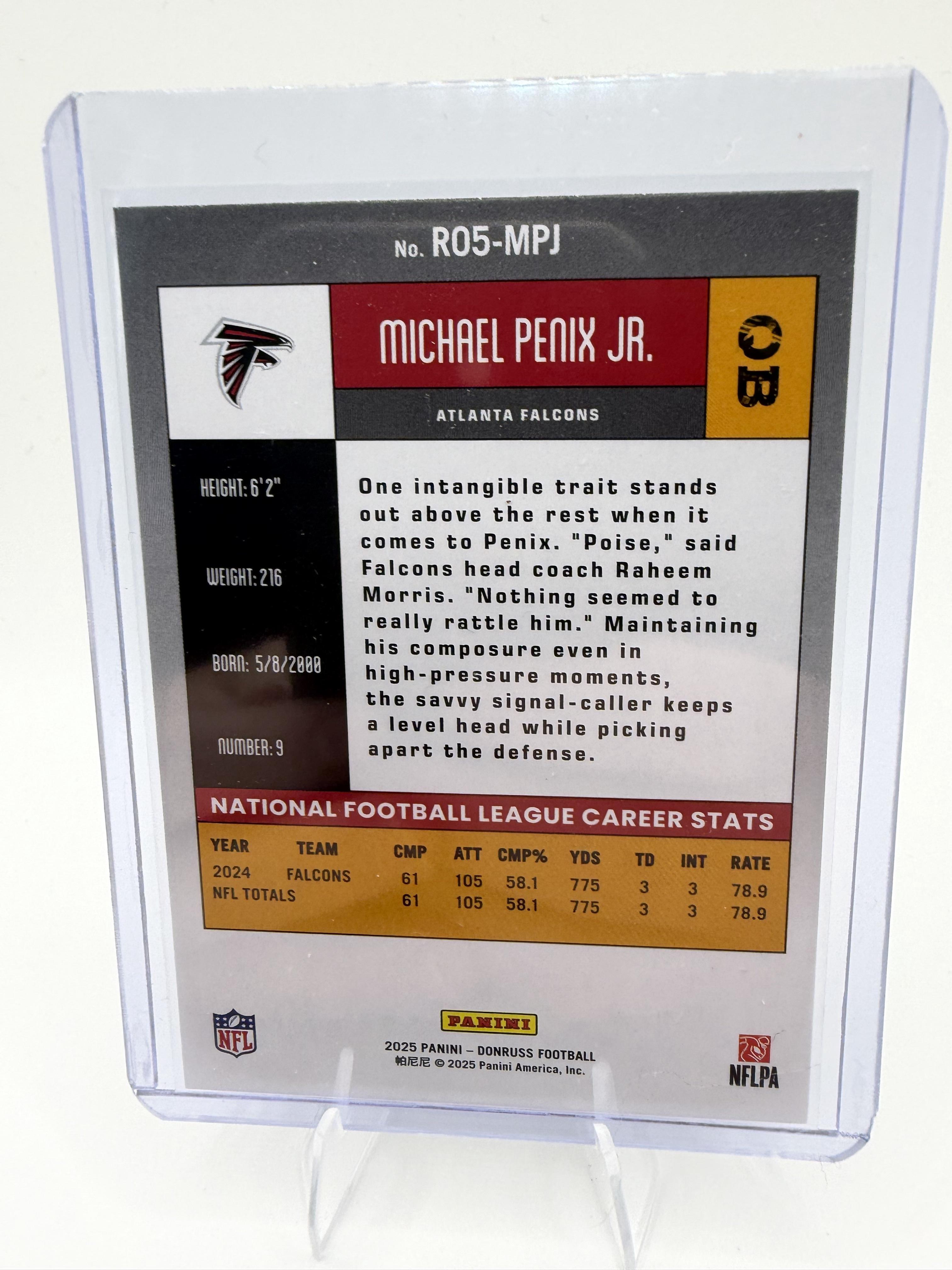 2025 Donruss #R05-MPJ Michael Penix Jr. Retro 2005