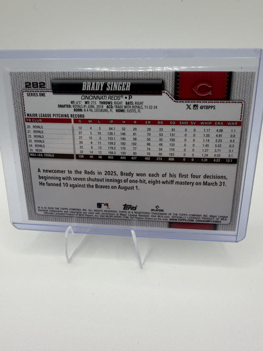 2026 Topps #282 Brady Singer Opening Day Foil