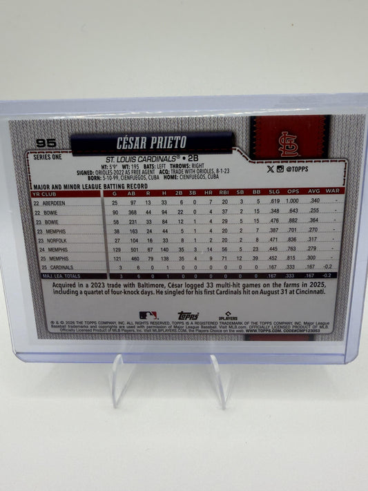 2026 Topps #95 César Prieto Sandglitter