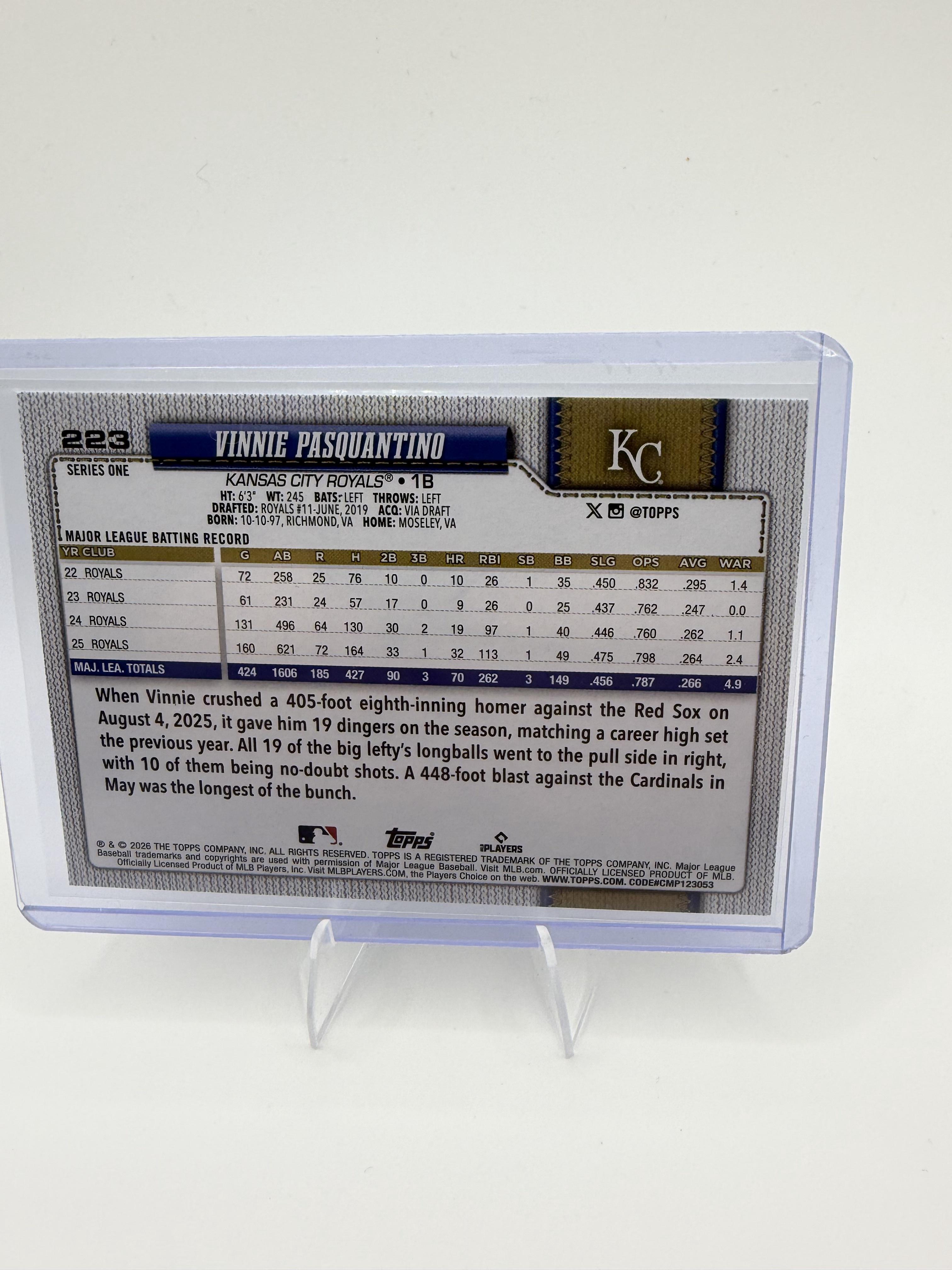 2026 Topps #223 Vinnie Pasquantino Sandglitter