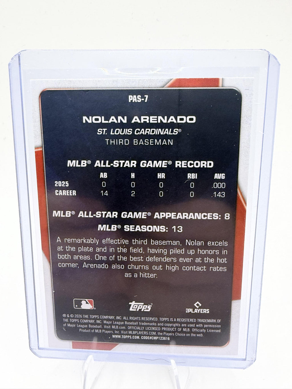 2026 Topps #PAS-7 Nolan Arenado Perennial All Stars
