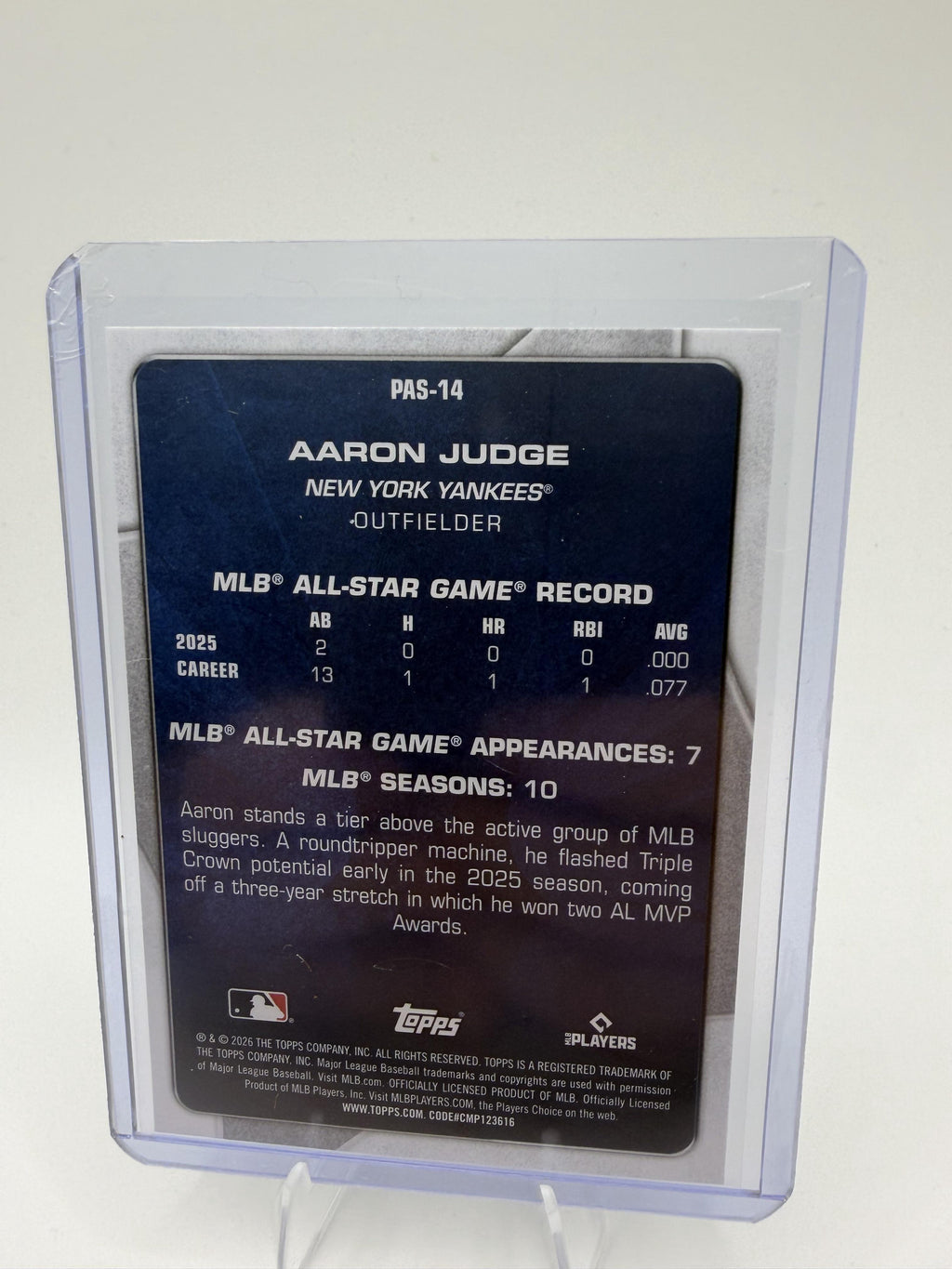 2026 Topps #PAS-14 Aaron Judge Perennial All Stars