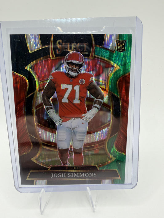 2025 Panini Select #8 Josh Simmons Black and Green Prizm Shock