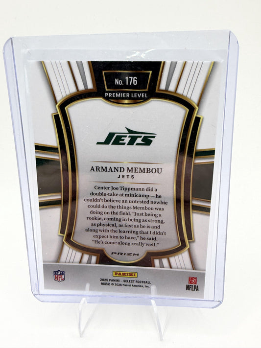 2025 Panini Select #176 Armand Membou Black and Green Prizm Shock