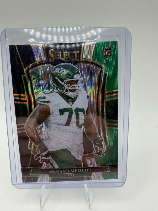 2025 Panini Select #176 Armand Membou Black and Green Prizm Shock