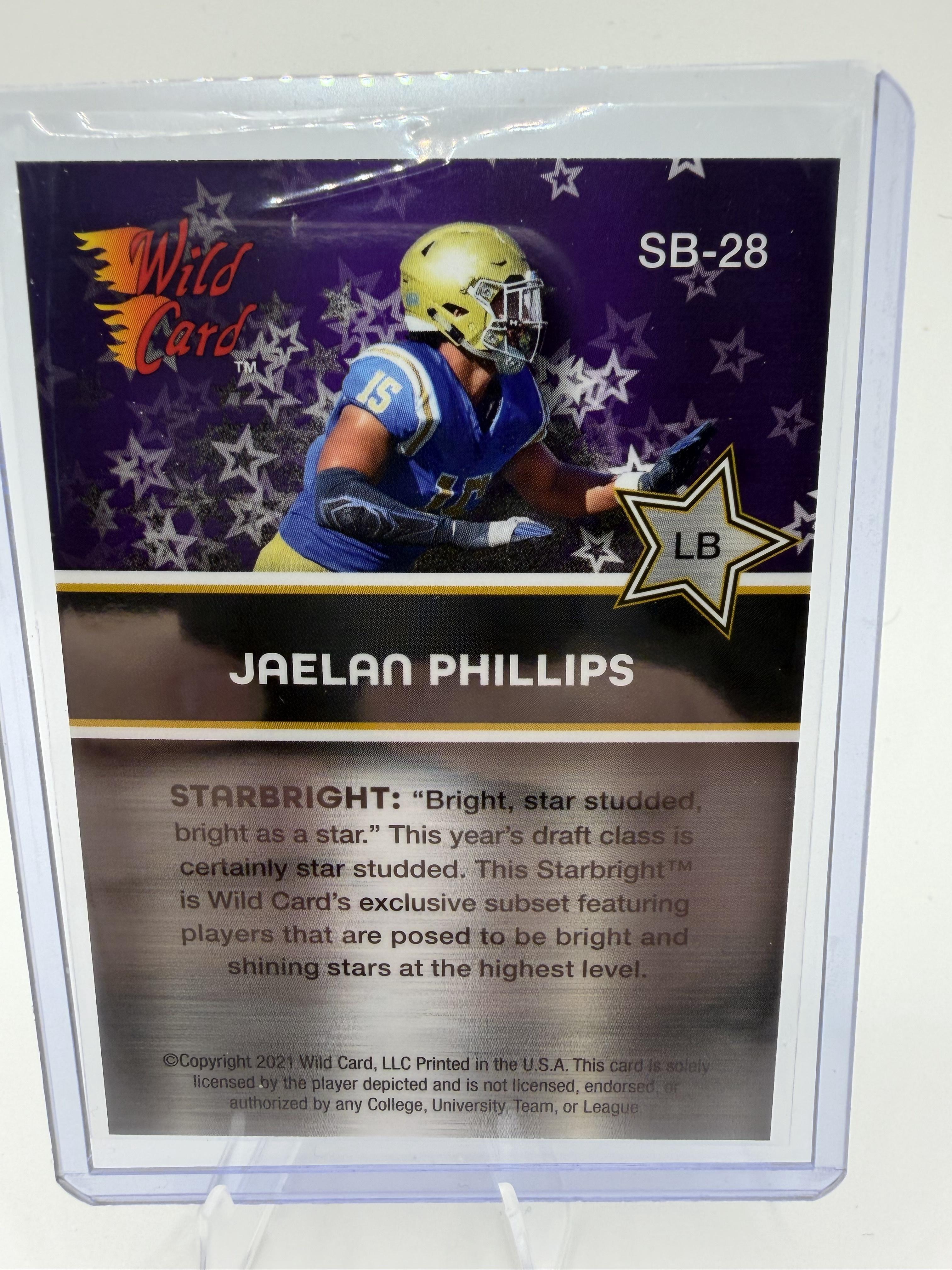 2021 Wild Card Alumination #SB-28 Jaelan Phillips Starbright Blue