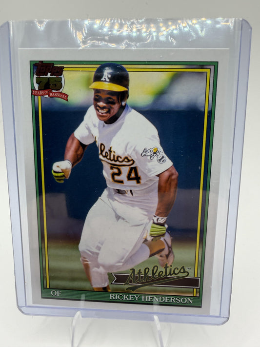 2026 Topps #T91-52 Rickey Henderson 1991 Topps Baseball 35th Anniversary