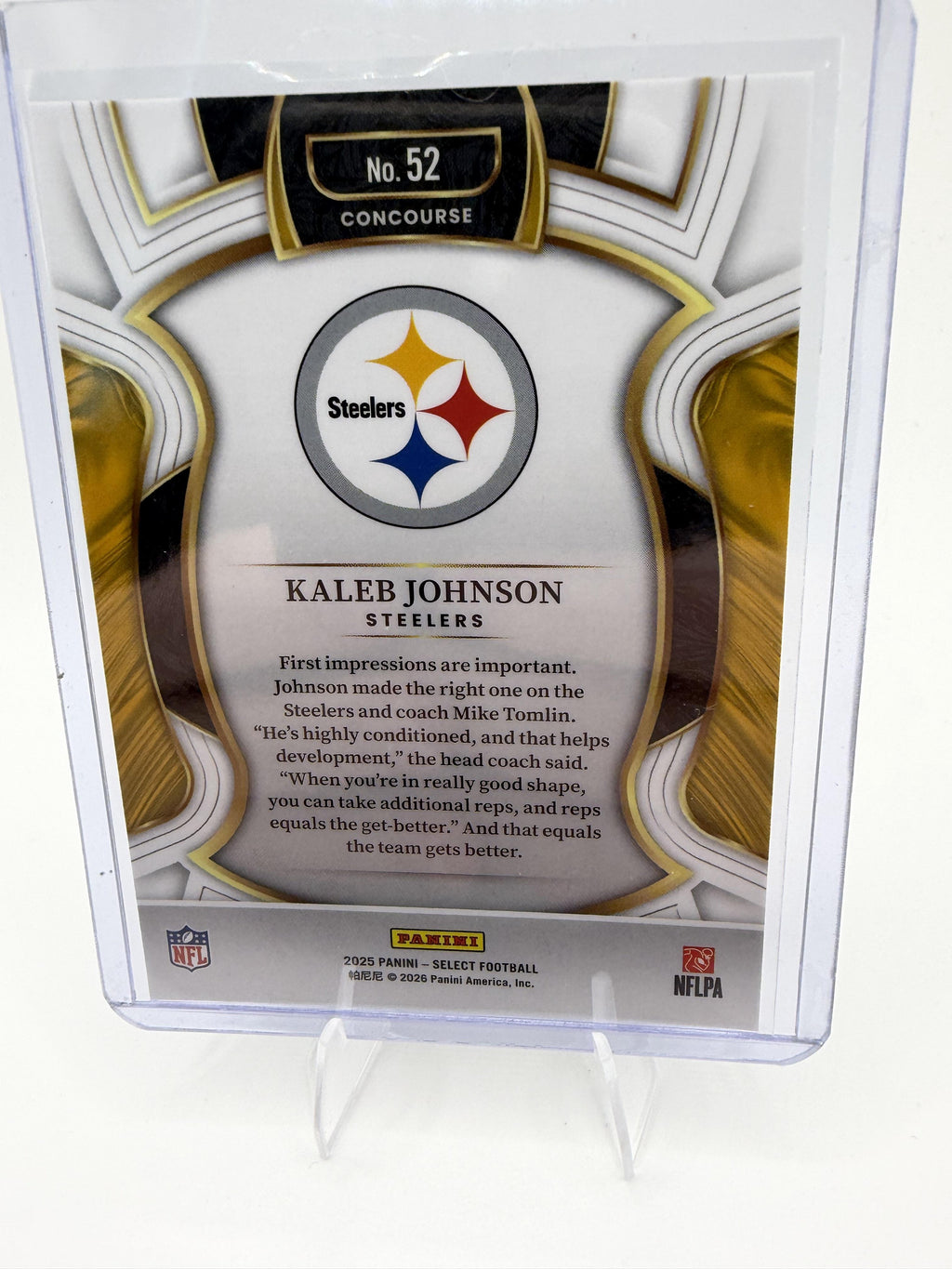 2025 Panini Select #52 Kaleb Johnson