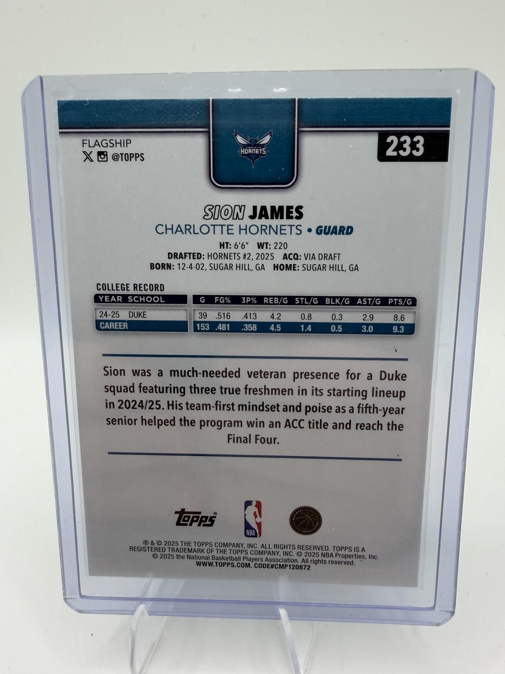 2025-26 Topps #233 Sion James