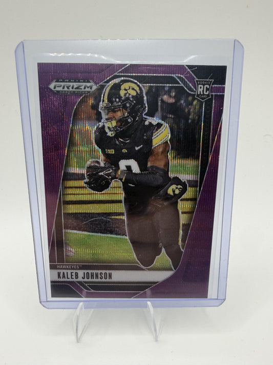 2025 Panini Prizm Draft Picks Kaleb Johnson RC #38 Purple Prizm Iowa Hawkeyes