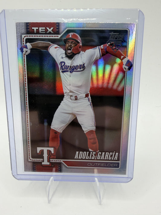2026 Topps Series 1 Adolis Garcia Silver Foil Rainbow Parallel #318 Rangers