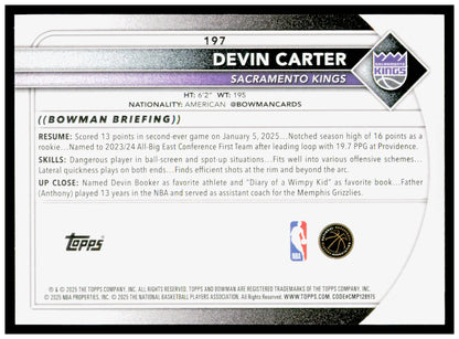 2025-26 Bowman #197 Devin Carter Card