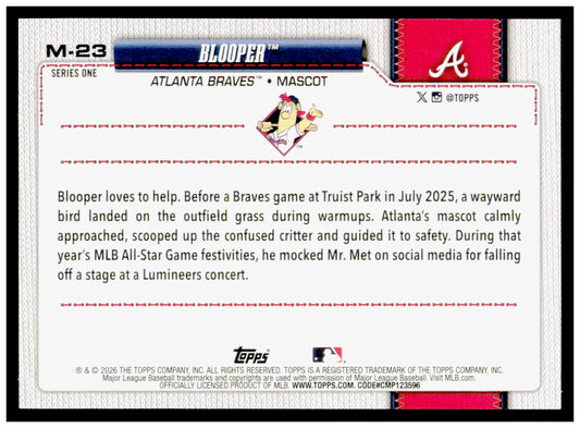 2026 Topps Blooper Card Mascots Atlanta Braves #M-23