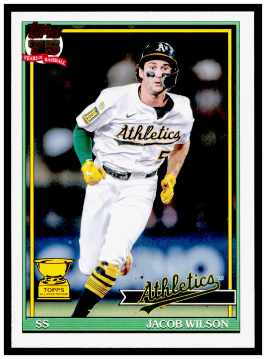 2026 Topps Jacob Wilson Card 1991 Topps Baseball 35th Anniversary Athletics