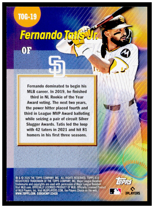 2026 Topps Fernando Tatis Jr. Card Titans of the Game San Diego Padres #TOG-19