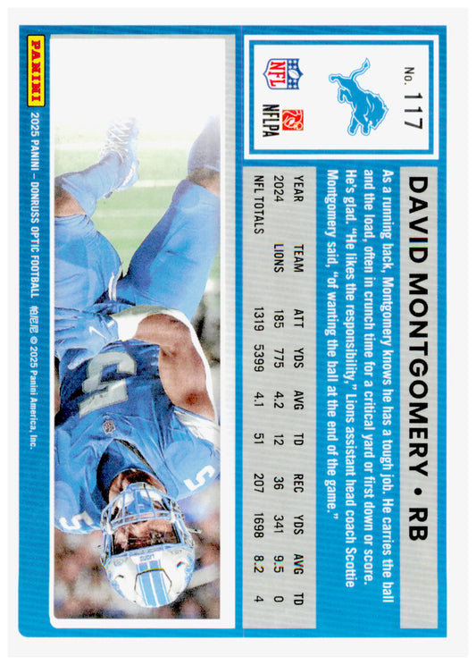 2025 Donruss Optic David Montgomery Card Detroit Lions #117