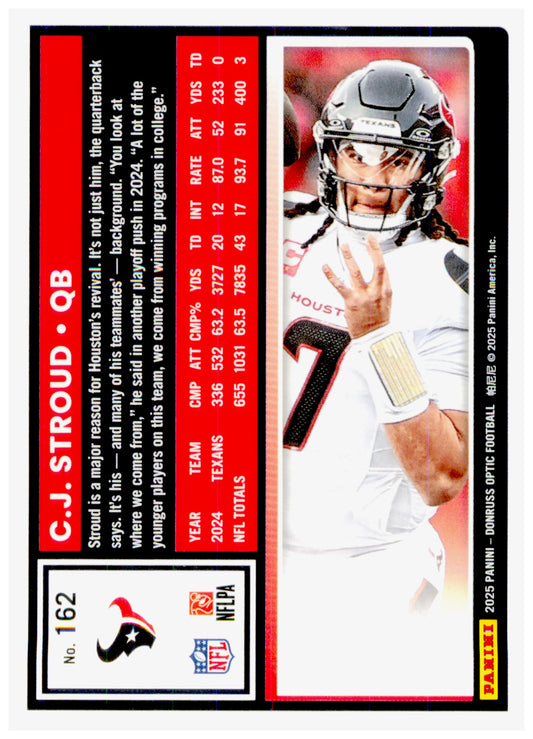 2025 Donruss Optic C.J. Stroud Card Houston Texans #162