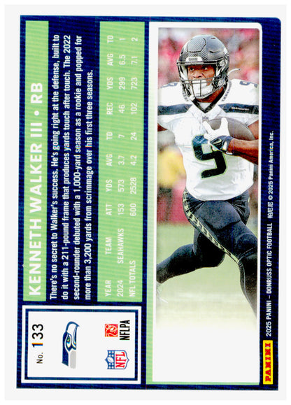 2025 Donruss Optic Kenneth Walker III Card Seattle Seahawks #133