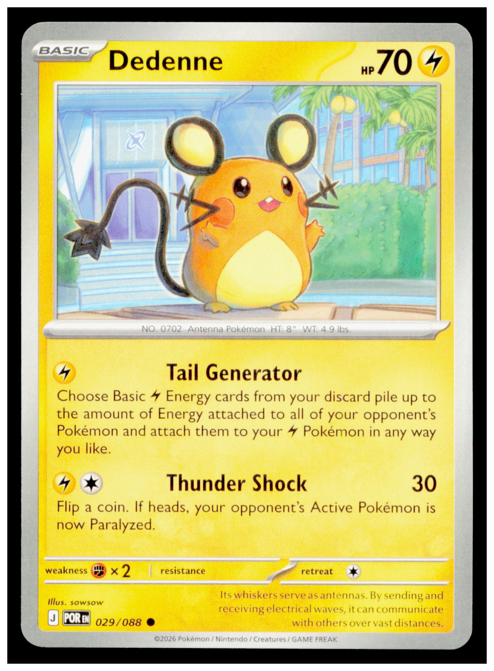Dedenne 029/088 Common Pokémon Perfect Order POR 2026 TCG Mint