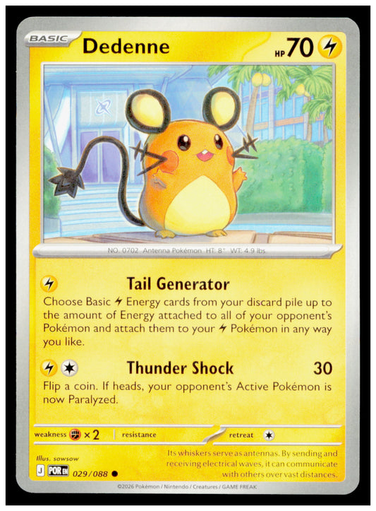 Dedenne 029/088 Common Pokémon Perfect Order POR 2026 TCG Mint