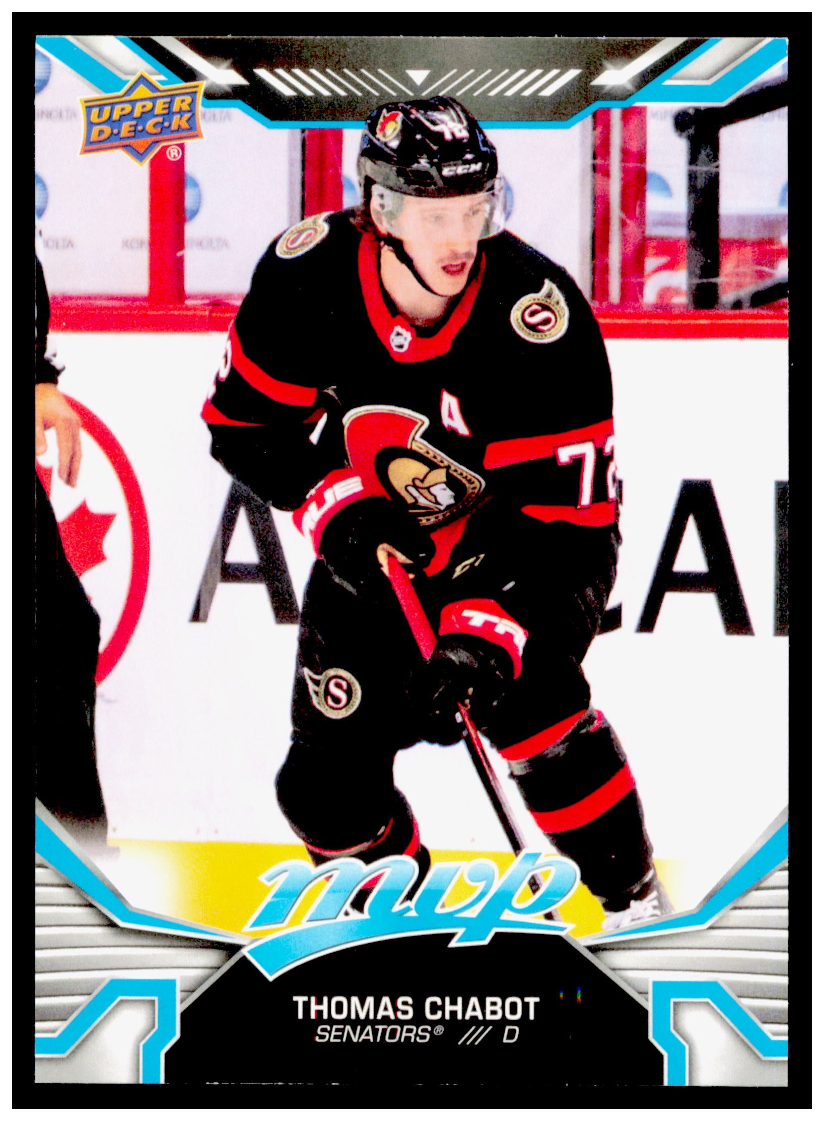 2022-23 Upper Deck MVP Thomas Chabot Card Ice Battles Gold Ottawa Senators #163