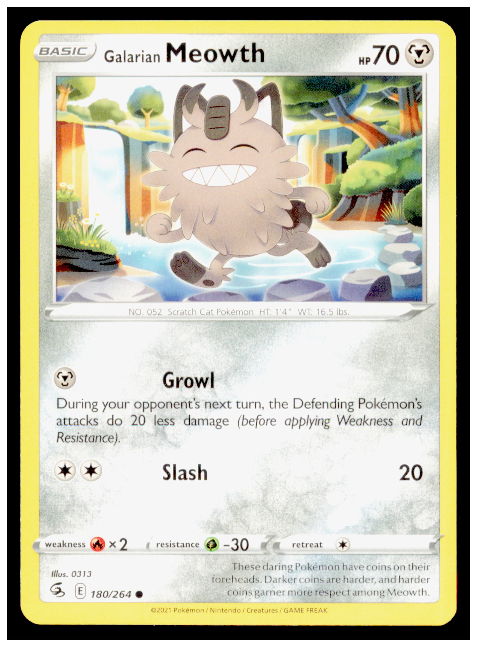 Galarian Meowth 180/264 - Sword & Shield Fusion Strike - Common Pokemon Card