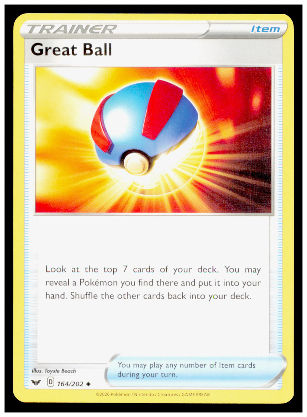 Great Ball 164/202 - Sword & Shield Base Set - Uncommon Trainer Item