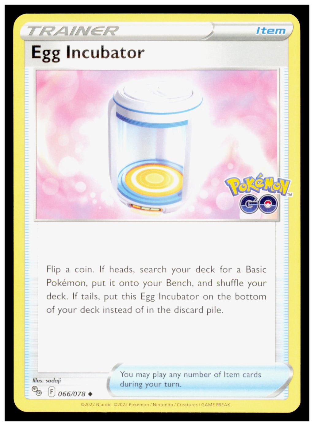 Pokemon GO Egg Incubator Card Uncommon #066/078