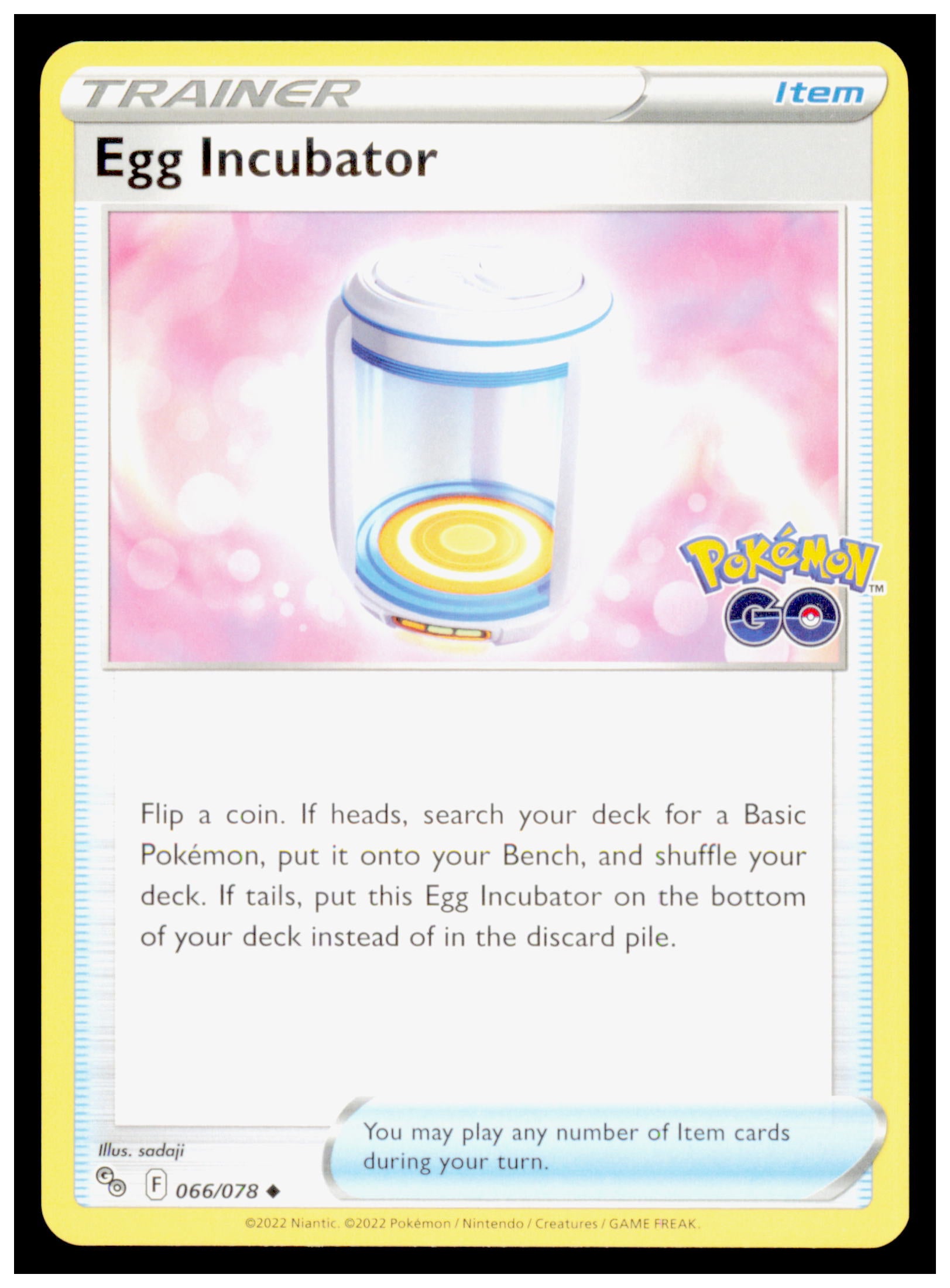 Pokemon GO Egg Incubator Card Uncommon #066/078