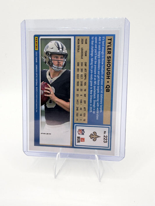 2025 Donruss Optic Tyler Shough Card Blue RC New Orleans Saints #223