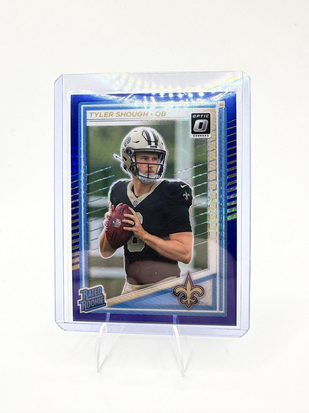 2025 Donruss Optic Tyler Shough Card Blue RC New Orleans Saints #223