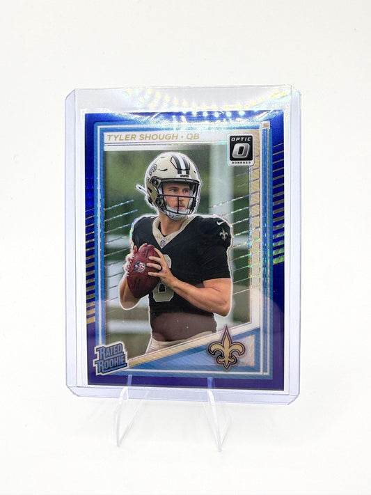 2025 Donruss Optic Tyler Shough Card Blue RC New Orleans Saints #223