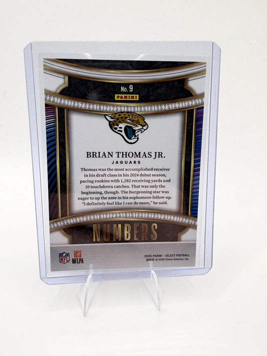 2025 Panini Select Brian Thomas Jr. Card Select Numbers Jacksonville Jaguars #9
