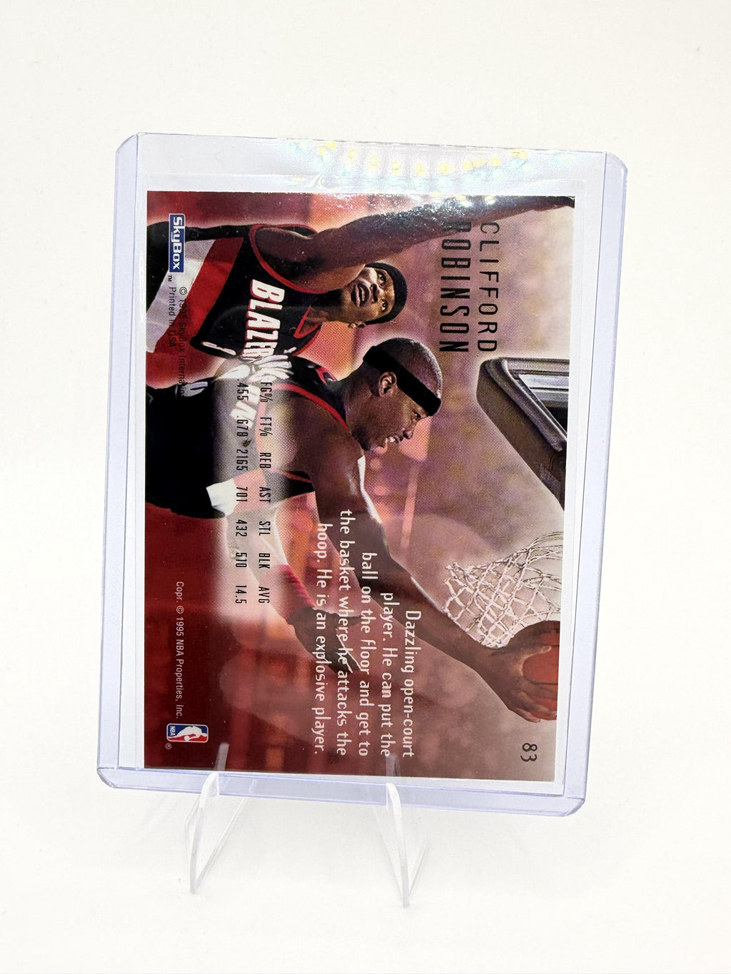 1994-95 SkyBox E-Motion Clifford Robinson Card Portland Trail Blazers #83