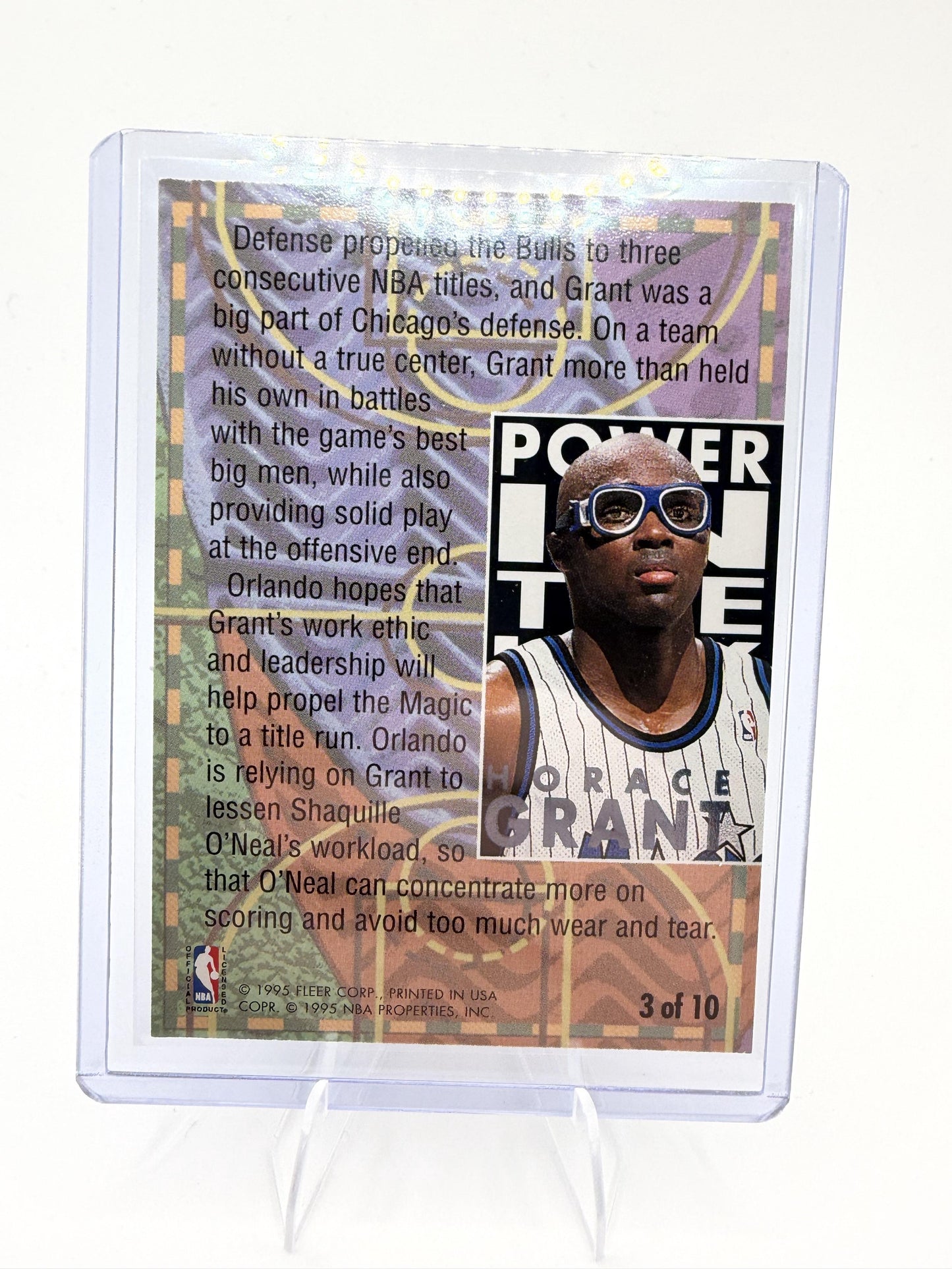 1994-95 Fleer Ultra Horace Grant Power In The Key Insert #3 Orlando Magic