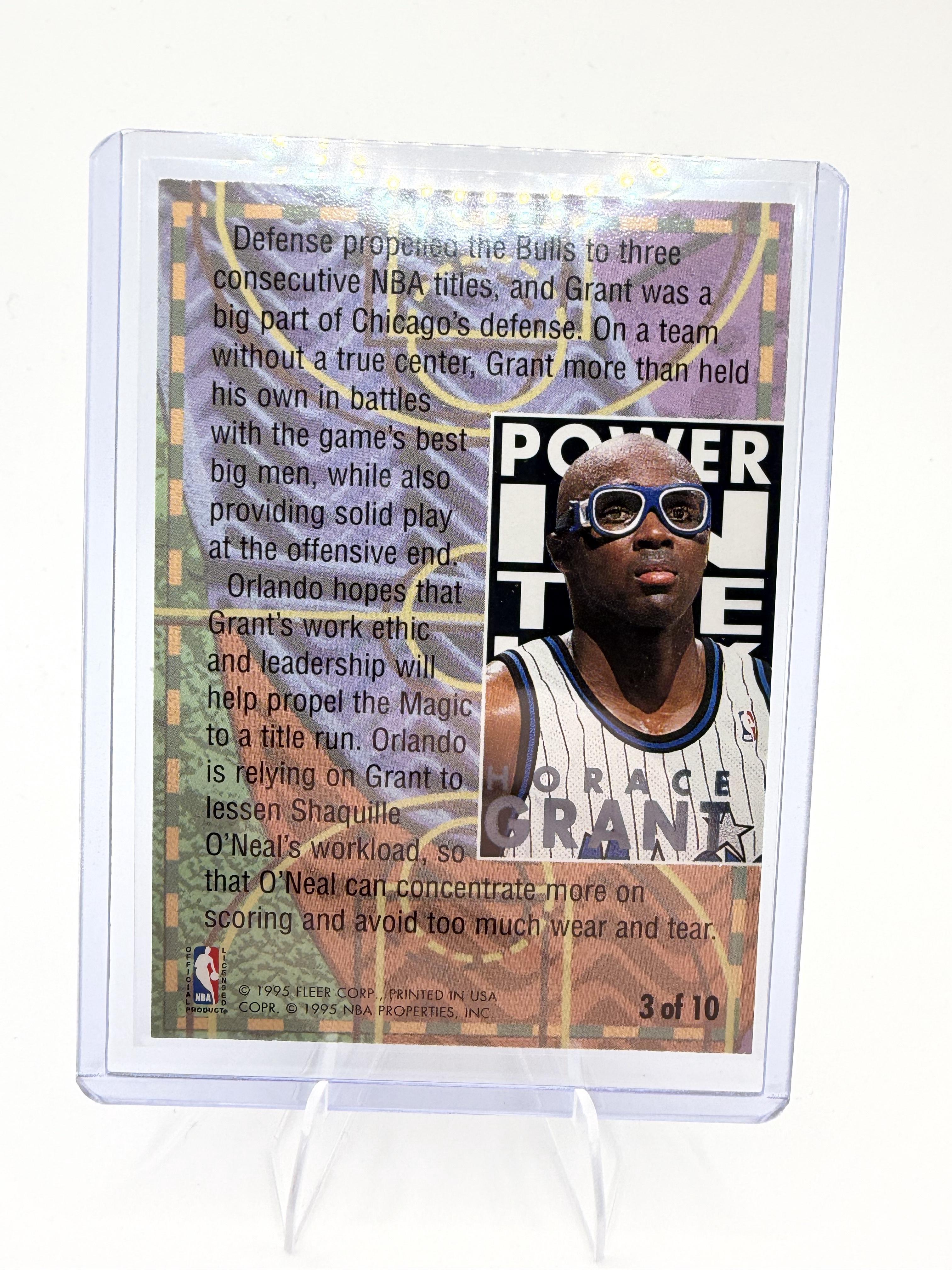1994-95 Fleer Ultra Horace Grant Power In The Key Insert #3 Orlando Magic