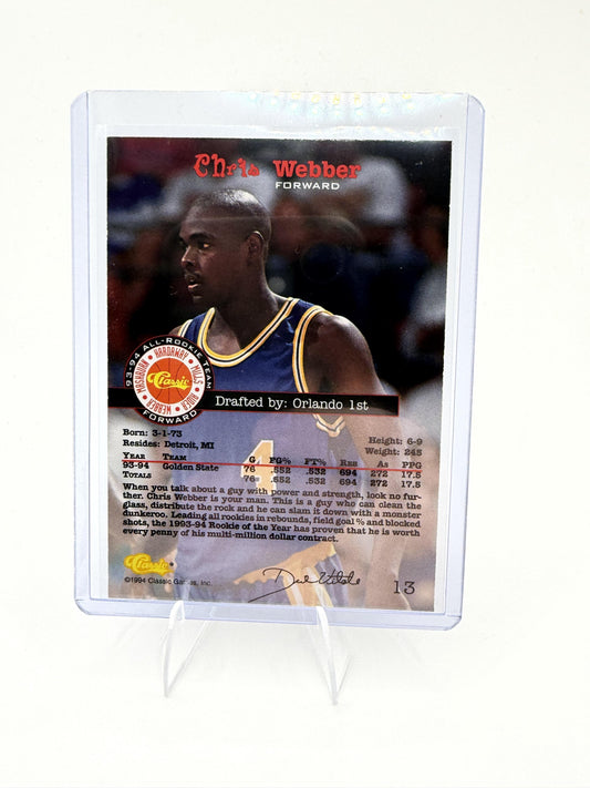 1994 Classic Draft Chris Webber Card Golden State Warriors #13