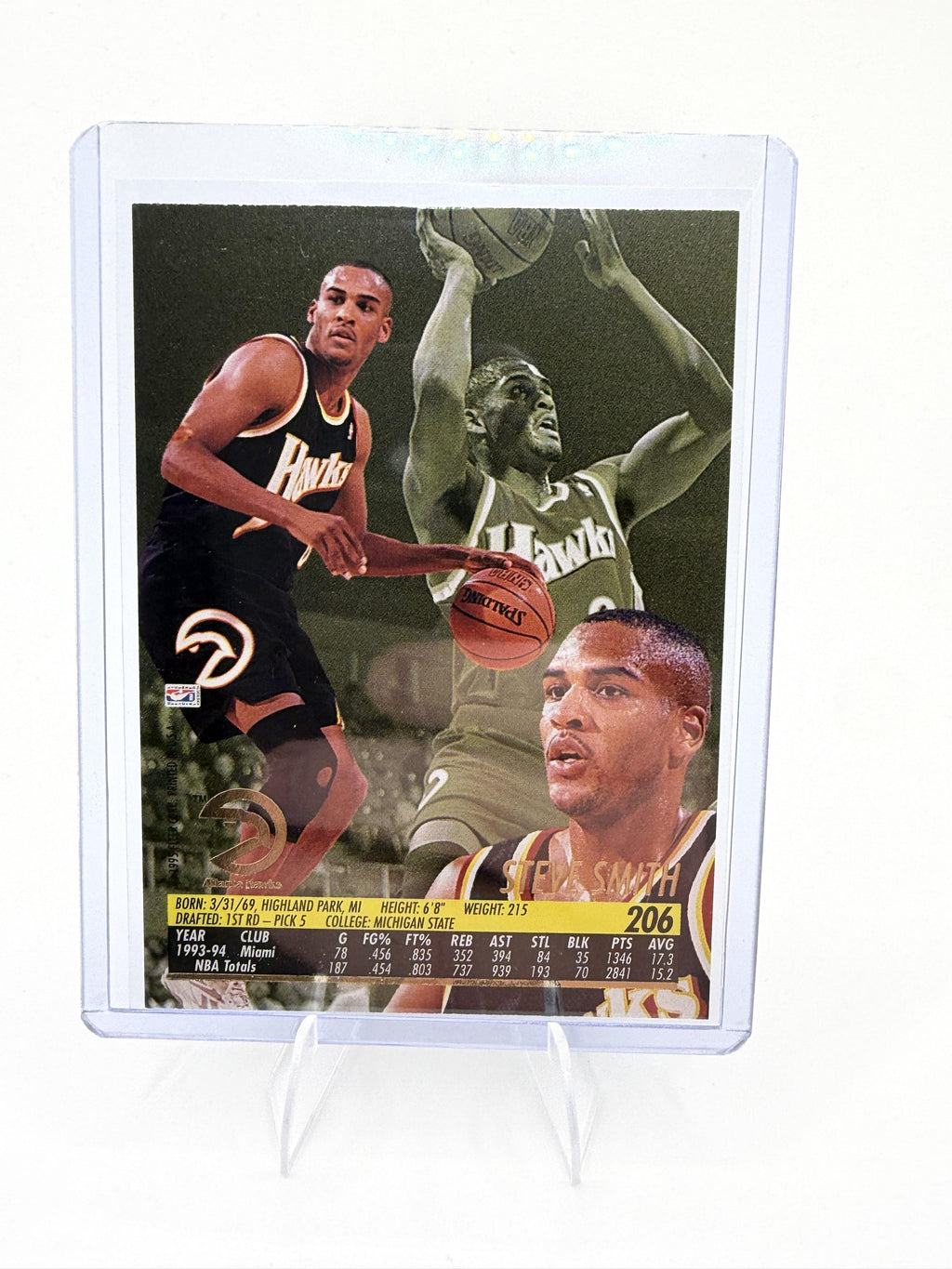 1994-95 Ultra Steve Smith Card Atlanta Hawks #206