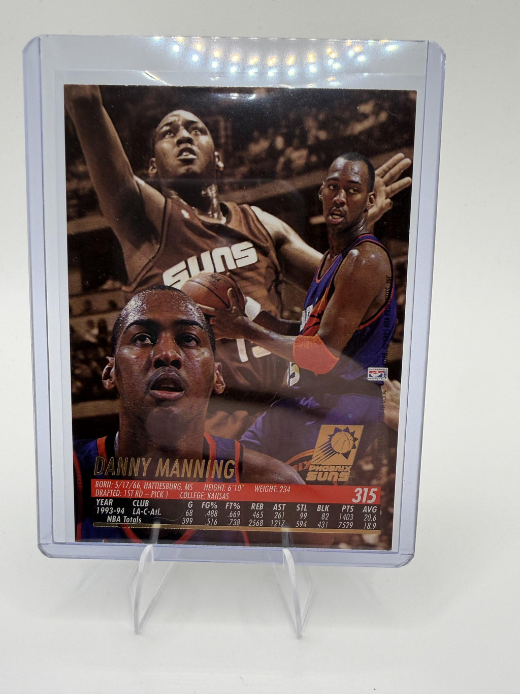 1994-95 Collector's Choice Danny Manning #315 Gold Signature Phoenix Suns HOF