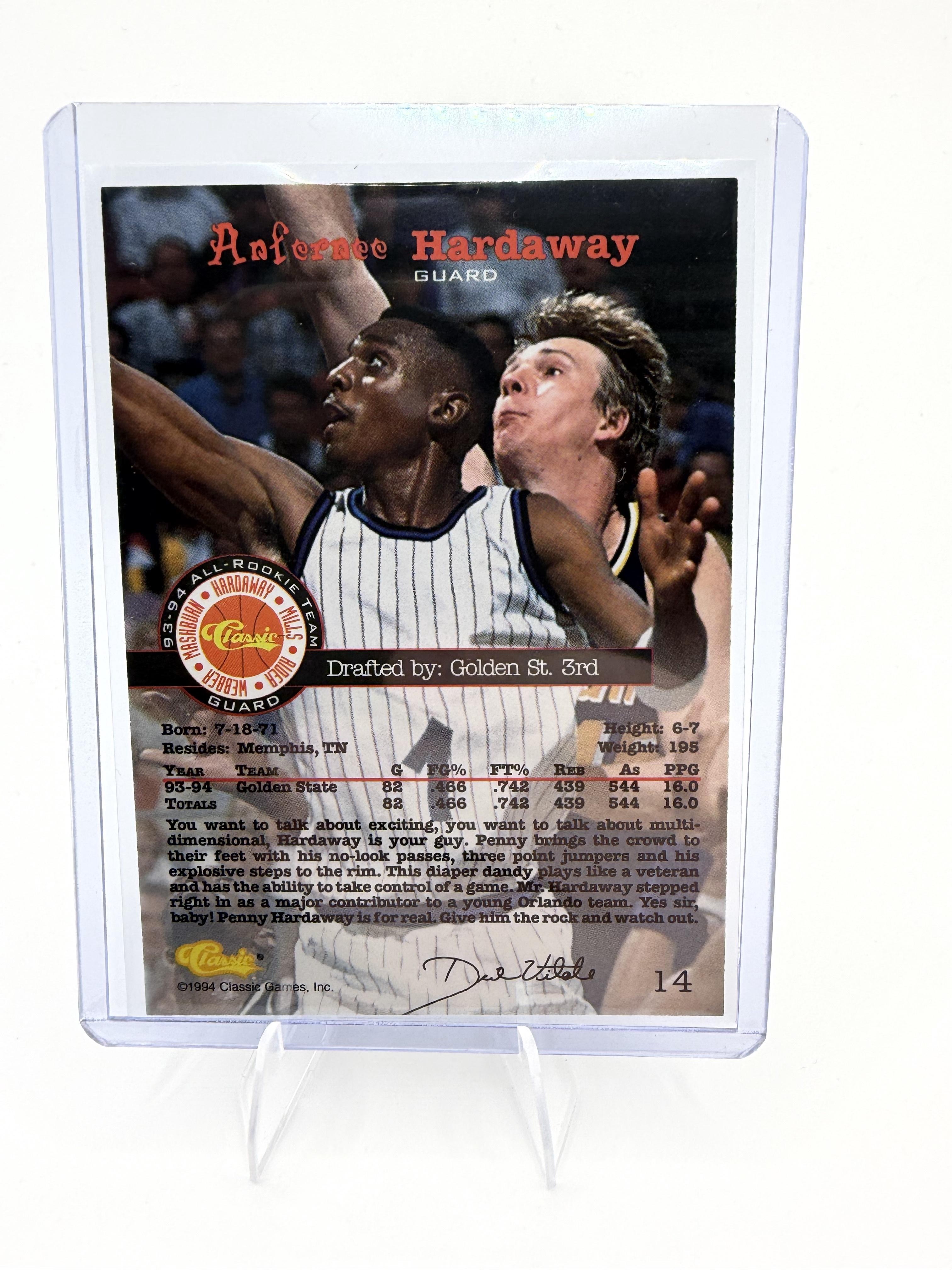 1994 Classic Draft Anfernee Hardaway Card Orlando Magic #14