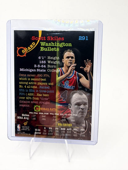 1994-95 Stadium Club Scott Skiles Card 1st Day Issue Washington Bullets #291